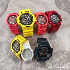 Beberapa varian warna Casio G-Shock Nano berjajar, menunjukkan pilihan warna yang beragam.