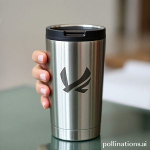 Close-up Tumbler Corkcicle dengan logo Honor, diletakkan di atas meja dengan Honor Pad 10 di latar belakang.