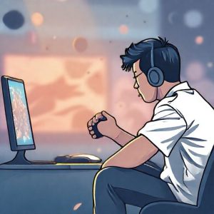 Grafik yang menunjukkan hasil survei LSI Teknologi tentang persepsi masyarakat terhadap dampak game online.