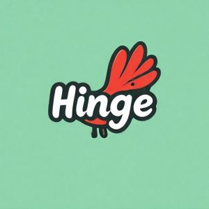 Ilustrasi logo aplikasi Hinge dengan desain yang khas dan mudah dikenali.