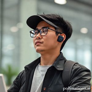 Ilustrasi seseorang yang sedang bekerja sambil menggunakan JBL Soundgear Clips, menunjukkan desain yang stylish dan praktis.