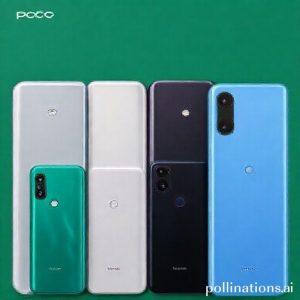 Kolase beberapa smartphone Poco (C65, M6 Pro, X5 Pro 5G, F5) dengan tulisan 