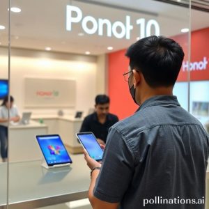 Orang sedang melakukan transaksi pembelian Honor Pad 10 di kasir Honor Experience Store.