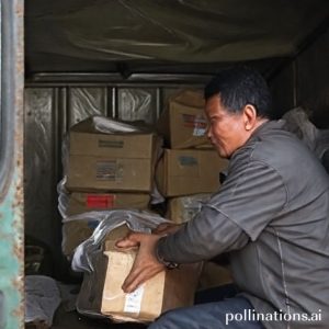 Seorang kurir Harddies Cargo sedang memuat barang ke dalam truk dengan senyum ramah.