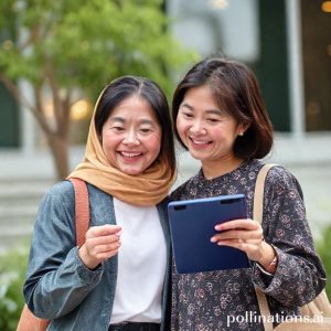 Seorang wanita tersenyum sambil memegang Honor Pad 10 dengan bonus tablet Honor Pad X8A di sebelahnya. Latar belakang adalah toko elektronik modern.