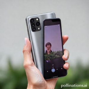 A close-up shot of the realme C85 Series smartphone, highlighting its sleek design and the AI 50MP camera module on the back. A hand is holding the phone, showing a photo being edited using the AI Edit Genie feature.