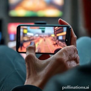 A close-up shot of a Poco F8 Series smartphone being held comfortably while gaming, with subtle visual effects suggesting a cool device despite intense gameplay. Focus on the user's hand and the phone's back panel.
