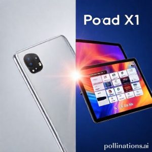 A dynamic split image featuring Poco F8 Ultra (left) and Poco Pad X1 (right). The F8 Ultra shows a sophisticated camera module and a sleek profile, while the Pad X1 displays a vibrant screen with productivity apps open, suggesting its