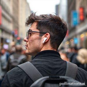 A person wearing the AirPods Pro 3 while walking in a busy city, highlighting the Active Noise Cancellation feature.