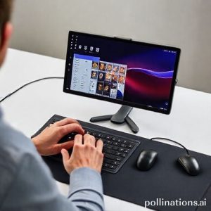 A user interacting with the Samsung Galaxy Tab S11 in Samsung DeX mode, connected to an external keyboard and mouse, resembling a desktop computer setup, highlighting its productivity features.