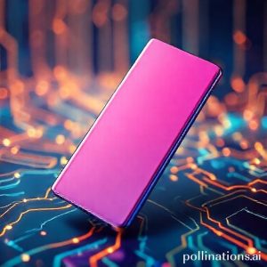 An elegant Samsung Galaxy S25 smartphone in a vibrant color, slightly angled, showcasing its sleek design and camera array, surrounded by abstract glowing circuit lines representing advanced technology.