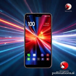 An iQOO 15 smartphone with a sleek, modern design, showcasing a vibrant display with HDR10+ and Dolby Vision content playing. The background features dynamic light trails representing speed and advanced technology, with a subtle Snapdragon logo.