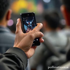 Close-up Galaxy Z Flip7 di tangan seseorang saat konser. Menunjukkan fitur zoom sedang digunakan untuk memperbesar gambar artis di panggung.
