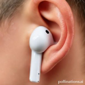 Close-up shot of AirPods Pro 3 earbuds showcasing their design and fit in the ear.