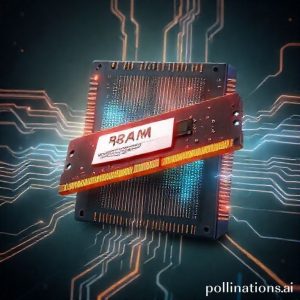 Ilustrasi chip RAM PC dengan latar belakang grafik yang menunjukkan peningkatan permintaan.