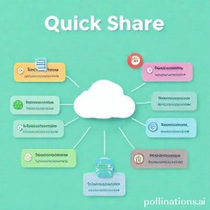 Ilustrasi infografis yang menyoroti 7 keunggulan utama Quick Share: Kompatibilitas lintas platform, kecepatan transfer kilat, kemudahan penggunaan, keamanan terjamin, berbagi offline, integrasi mendalam dengan Android, dan alternatif gratis dan terpercaya.