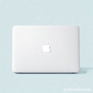 Ilustrasi MacBook murah dengan desain minimalis dan ringan, cocok untuk pelajar dan mahasiswa.