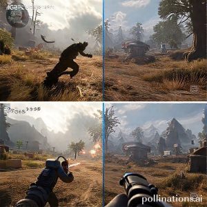 Ilustrasi perbandingan grafis antara iGPU Arc B380 (Intel Panther Lake) dan GPU kompetitor dalam sebuah game.