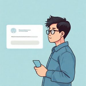 Ilustrasi seorang pengguna X yang sedang memeriksa informasi 