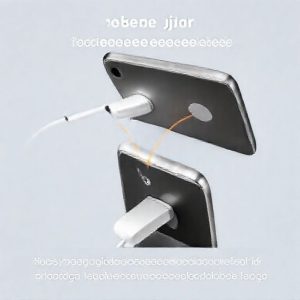 Ilustrasi yang menunjukkan cara kerja teknologi MagSafe pada Hikawa Grip MagSafe. Garis-garis magnetik yang menghubungkan grip dengan bagian belakang iPhone.