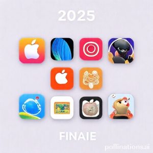 Kolase dari ikon aplikasi dan game yang menjadi finalis Apple App Store Awards 2025.
