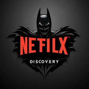 Illustrasi logo Netflix dan logo Warner Bros Discovery yang menyatu, di atas tumpukan uang Rupiah. Latar belakang menunjukkan adegan-adegan ikonik dari film dan serial WBD seperti Batman, Harry Potter, dan Game of Thrones.